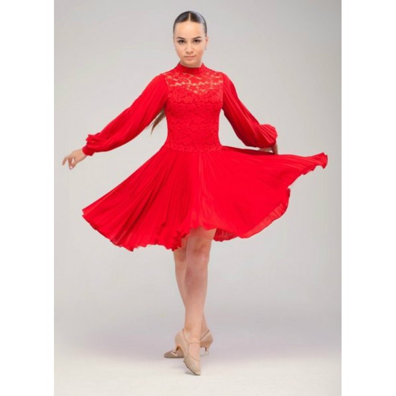Красные платья для бальных танцев